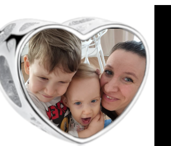 Charms • Zawieszka ze zdjęciem i grawerem • Serce ażurowe 2