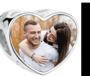Charms • Zawieszka ze zdjęciem i grawerem • Serce ażurowe 2