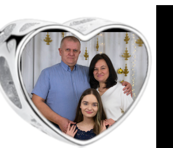 Charms • Zawieszka ze zdjęciem • Serce ażur • Różowe cyrkonie 1
