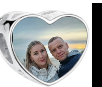 Charms • Zawieszka ze zdjęciem i grawerem • Serce ażurowe 2