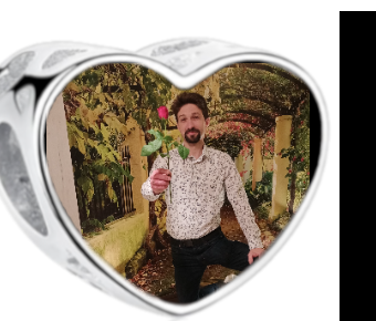 Charms • Zawieszka ze zdjęciem i grawerem • Serce ażurowe 1