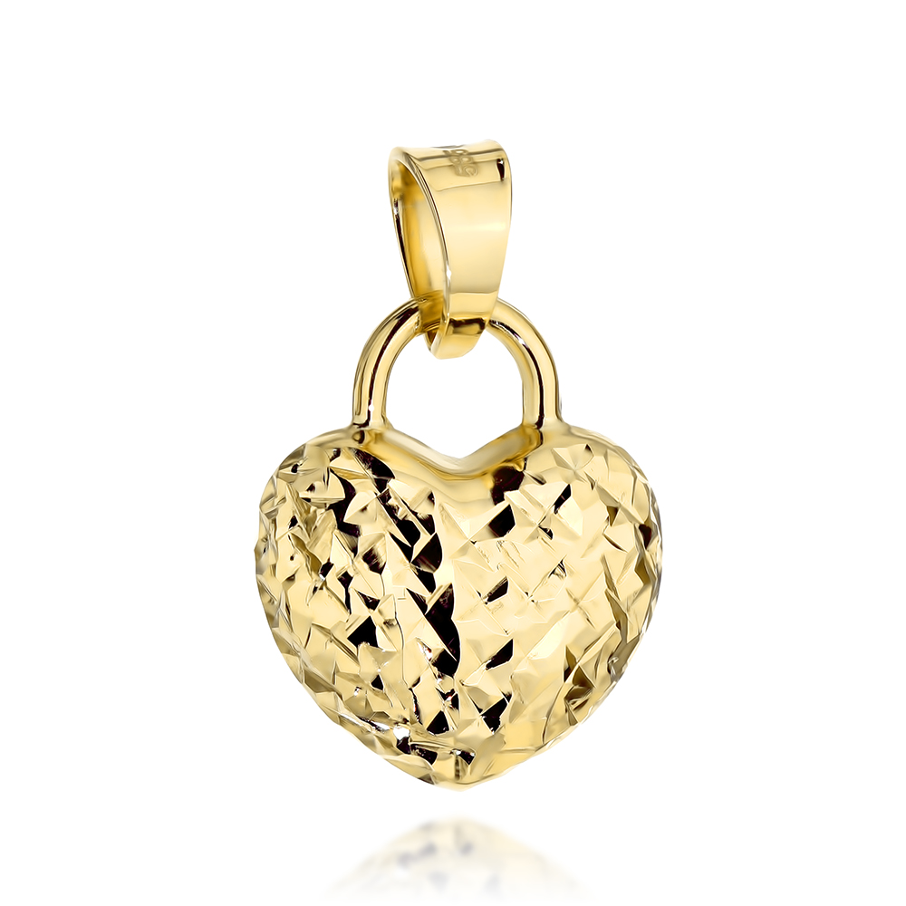 Zawieszka złota diamentowane serce - kłódka FUG6-Z00710-585 1