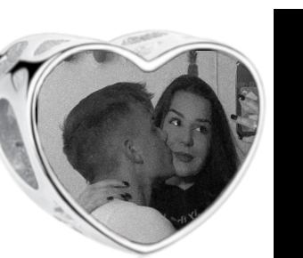 Charms • Zawieszka ze zdjęciem i grawerem • Serce ażurowe 2
