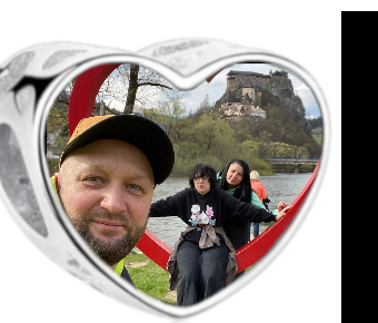 Charms • Zawieszka ze zdjęciem i grawerem • Serce ażurowe 2
