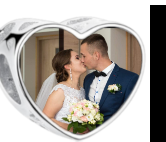 Charms • Zawieszka ze zdjęciem i grawerem • Serce ażurowe 2