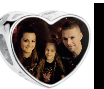 Charms • Zawieszka ze zdjęciem i grawerem • Serce ażurowe 2