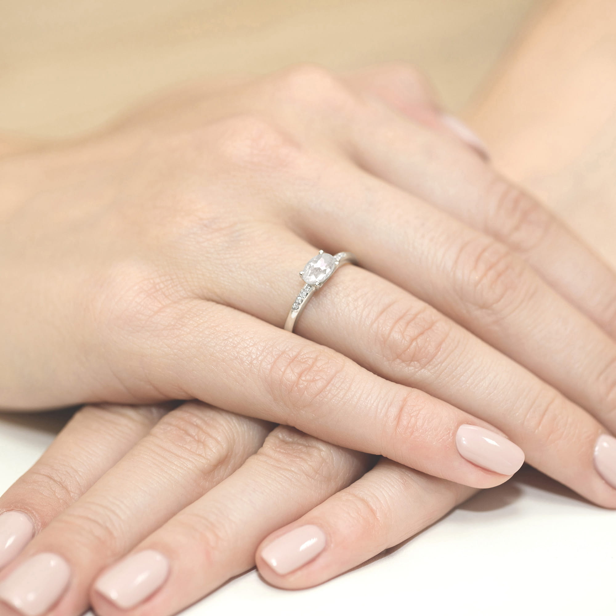 Pierścionek zaręczynowy z białego złota z diamentami laboratoryjnymi 0.43ct 2