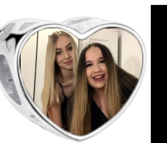 Charms • Zawieszka ze zdjęciem i grawerem • Serce ażurowe 1