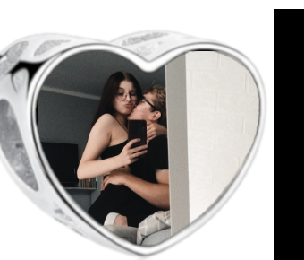 Charms • Zawieszka ze zdjęciem i grawerem • Serce ażurowe 2