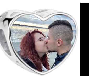 Charms • Zawieszka ze zdjęciem i grawerem • Serce ażurowe 2