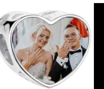 Charms • Zawieszka ze zdjęciem i grawerem • Serce ażurowe 2