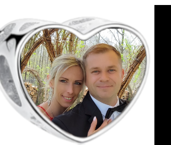 Charms • Zawieszka ze zdjęciem i grawerem • Serce ażurowe 2