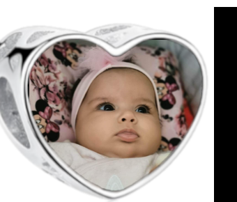 Charms • Zawieszka ze zdjęciem • Serce ażur • Różowe cyrkonie 2