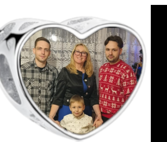 Charms • Zawieszka ze zdjęciem i grawerem • Serce ażurowe 2