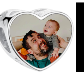 Charms • Zawieszka ze zdjęciem i grawerem • Serce ażurowe 1