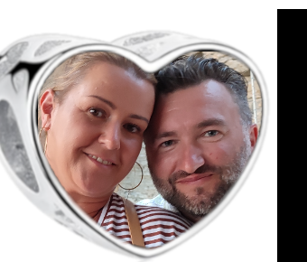Charms • Zawieszka ze zdjęciem i grawerem • Serce ażurowe 2