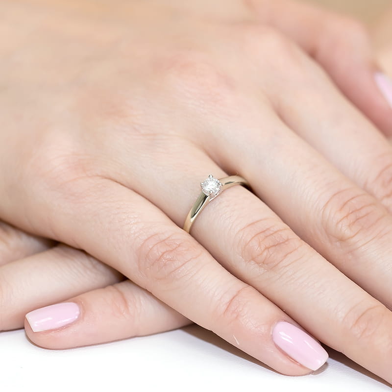 Pierścionek zaręczynowy z białego złota z diamentem laboratoryjnym 0.30ct 2
