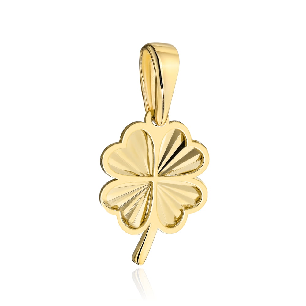 Zawieszka złota diamentowana koniczynka FUG6-Z00696-585 1