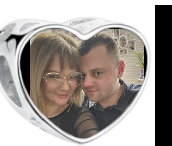 Charms • Zawieszka ze zdjęciem i grawerem • Serce ażurowe 2