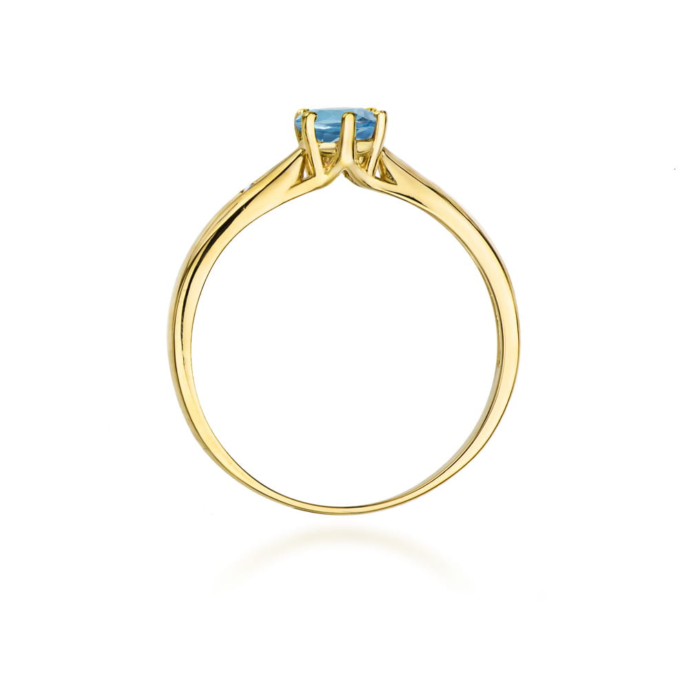 Pierścionek zaręczynowy z brylantami i topazem London Blue 0.01ct 4