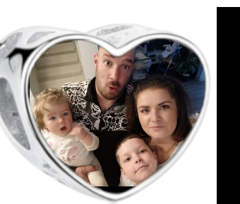 Charms • Zawieszka ze zdjęciem i grawerem • Serce ażurowe 1