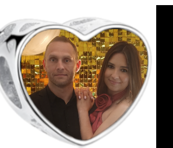 Charms • Zawieszka ze zdjęciem i grawerem • Serce ażurowe 2