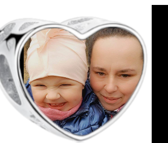 Charms • Zawieszka ze zdjęciem • Serce • Granatowa cyrkonia 2