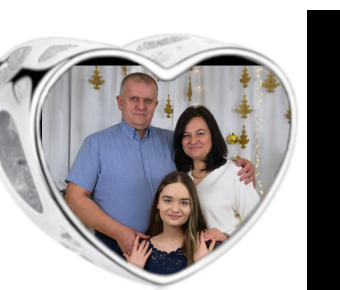 Charms • Zawieszka ze zdjęciem i grawerem • Serce ażurowe 2