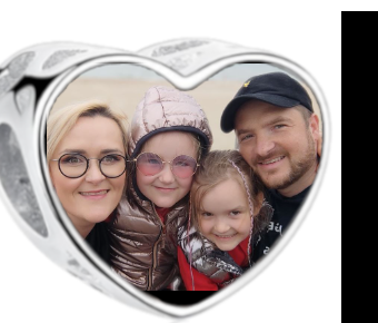 Charms • Zawieszka ze zdjęciem i grawerem • Serce ażurowe 2