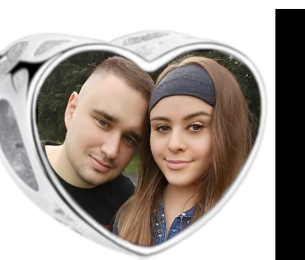 Charms • Zawieszka ze zdjęciem • Serce • Granatowa cyrkonia 1