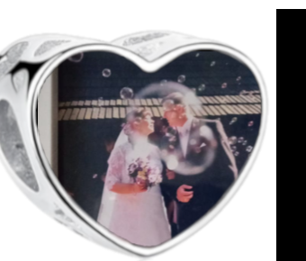 Charms • Zawieszka ze zdjęciem • Serce ażur • Różowe cyrkonie 2