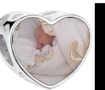 Charms • Zawieszka ze zdjęciem • Serce ażur • Różowe cyrkonie 2