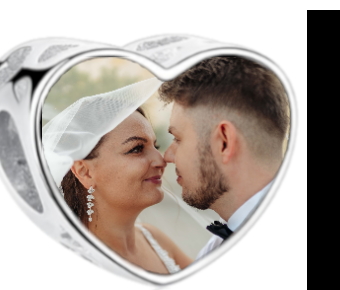 Charms • Zawieszka ze zdjęciem i grawerem • Serce ażurowe 2