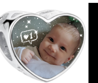 Charms • Zawieszka ze zdjęciem i grawerem • Serce ażurowe 2