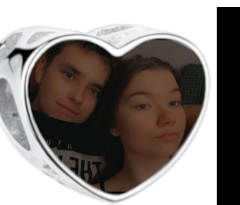 Charms • Zawieszka ze zdjęciem i grawerem • Serce ażurowe 1