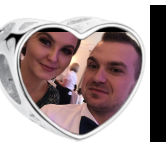 Charms • Zawieszka ze zdjęciem i grawerem • Serce ażurowe 2