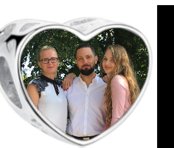 Charms • Zawieszka ze zdjęciem i grawerem • Serce ażurowe 2