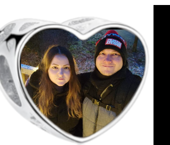 Charms • Zawieszka ze zdjęciem • Serce • Granatowa cyrkonia 2