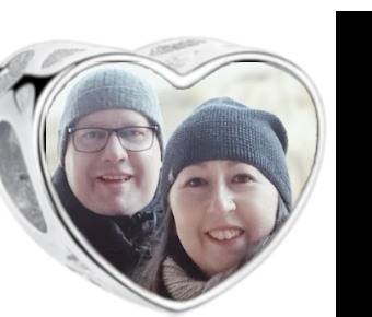 Charms • Zawieszka ze zdjęciem • Serce ażur • Różowe cyrkonie 2
