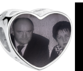 Charms • Zawieszka ze zdjęciem i grawerem • Serce ażurowe 1