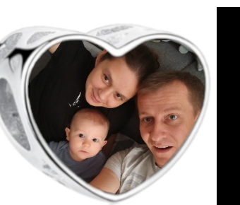 Charms • Zawieszka ze zdjęciem i grawerem • Serce ażurowe 2