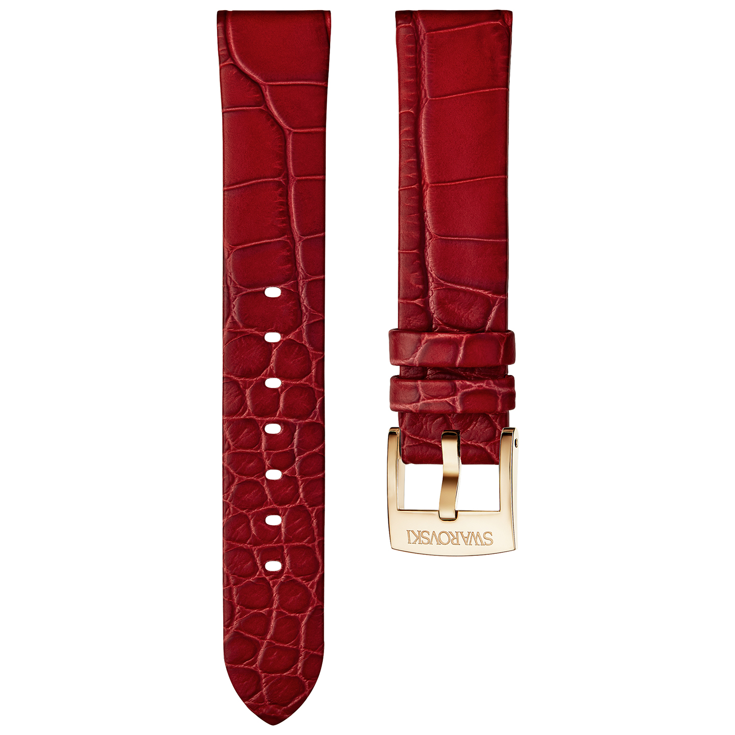 Pasek do zegarka Swarovski • CRY_HOURS LEATHER STR RED CROCO ROS 1