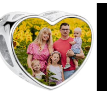 Charms • Zawieszka ze zdjęciem i grawerem • Serce ażurowe 2