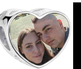 Charms • Zawieszka ze zdjęciem i grawerem • Serce ażurowe 1