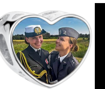 Charms • Zawieszka ze zdjęciem i grawerem • Serce ażurowe 2