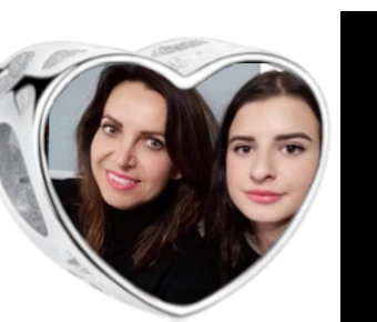 Charms • Zawieszka ze zdjęciem • Serce ażur • Różowe cyrkonie 1