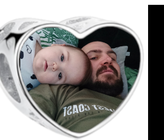 Charms • Zawieszka ze zdjęciem i grawerem • Serce ażurowe 2