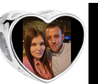 Charms • Zawieszka ze zdjęciem i grawerem • Serce ażurowe 2
