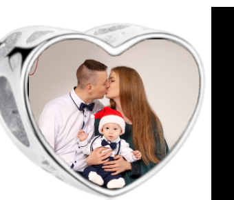 Charms • Zawieszka ze zdjęciem i grawerem • Serce ażurowe 2