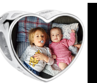 Charms • Zawieszka ze zdjęciem • Serce • Granatowa cyrkonia 2